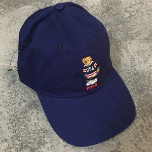 Polo Ralph Lauren Wool Baseball Cap Hat Navy Blue